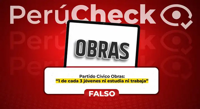 Es falso que uno de cada tres jóvenes no estudien ni trabajen, como indica el plan de gobierno del Partido Cívico Obras. FALSO